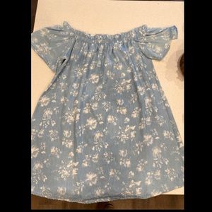 Blue foral off the shoulder sundress